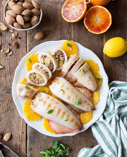 Calamari ripieni agli agrumi
