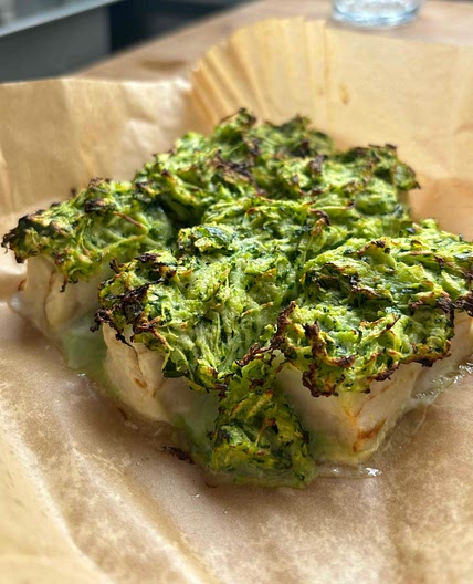 Merluzzo in crosta di zucchine