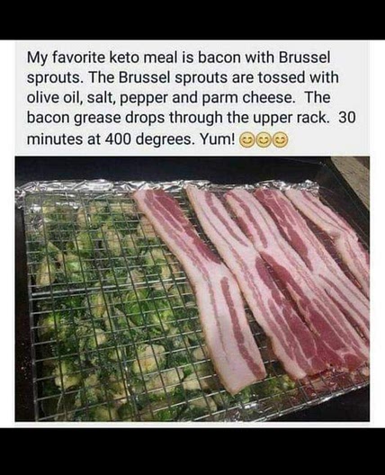 Keto Bacon and Brussel Sprouts meal