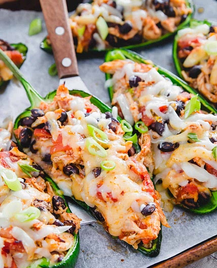 Chicken Stuffed Poblano Peppers