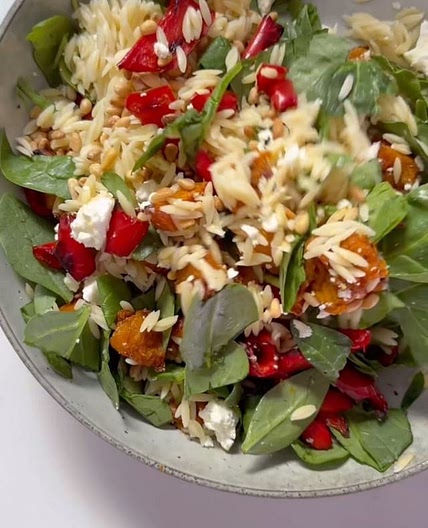 ROASTED PUMPKIN, RISONI AND FETA SALAD