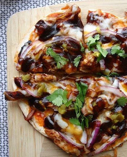 BBQ Chicken Tortilla Pizza(After 3rd week on program)