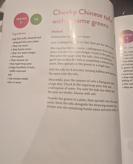 Cheeky Chinese tofu with sesame greens