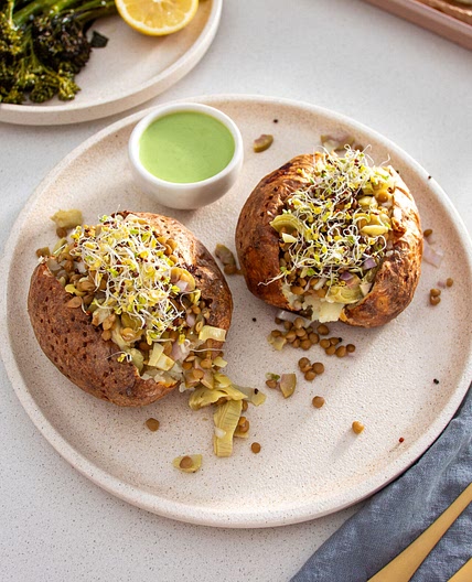 Mediterranean Loaded Baked Potatoes