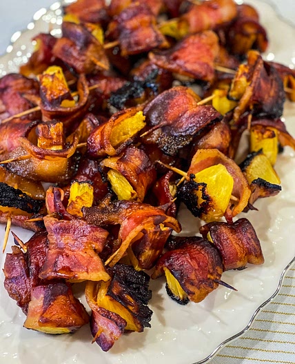 Bacon wrapped pineapple 