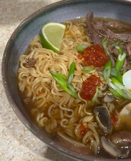 Brisket ramen soup