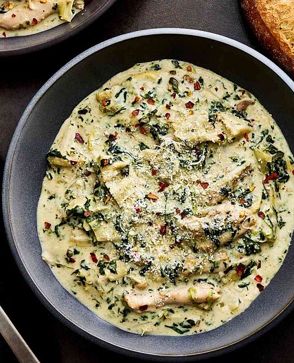 Eat Dip for Dinner With Creamy Spinach, Artichoke, and Chicken Stew