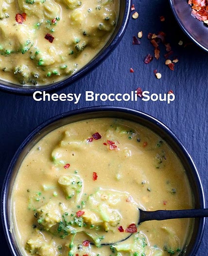 Cheesy Broccoli Soup from the How Not to Diet Cookbook