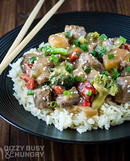 Slow Cooker Pineapple Beef Teriyaki