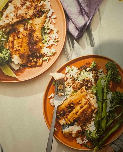Caramelized black pepper trout