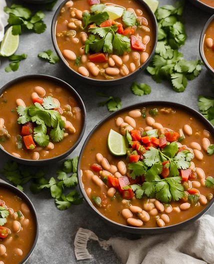 Mexican Bean Soup with Guacamole Recipe