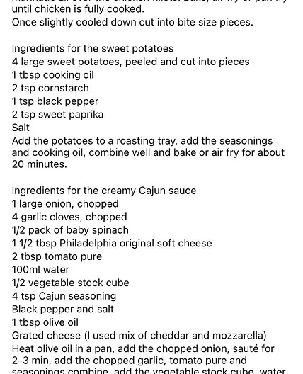 Cajun chicken sweet potato bake