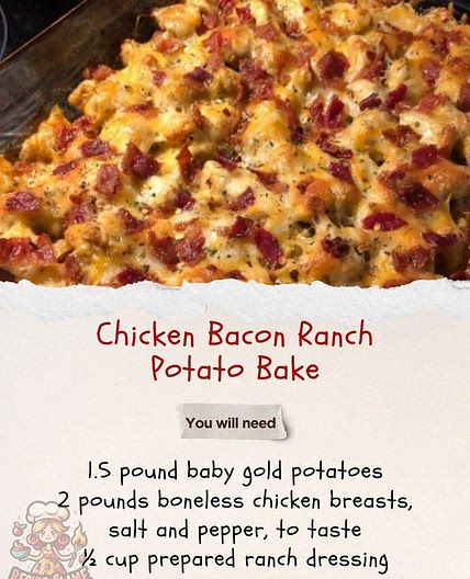 Chicken Bacon Ranch Potato Bake