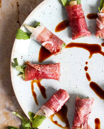 Proscuitto, Pear, and Arugula Rolls