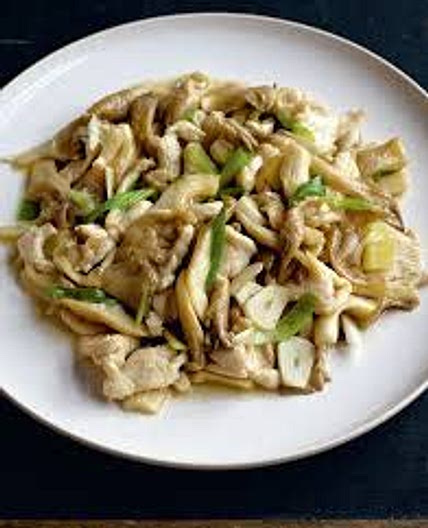 Geroerbakte oesterzwammen met kip (Ping Gu Ji Pian)