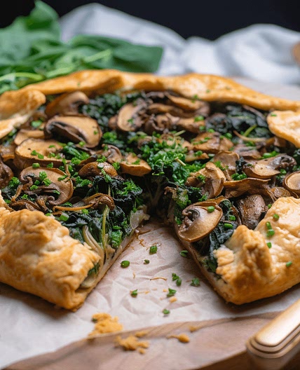 Savory Mushroom and Spinach Galette