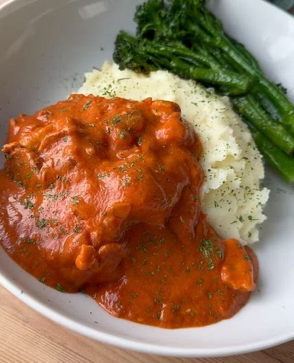 Chicken and chorizo in a creamy tomato sauce