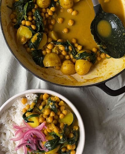 Potato chickpea curry