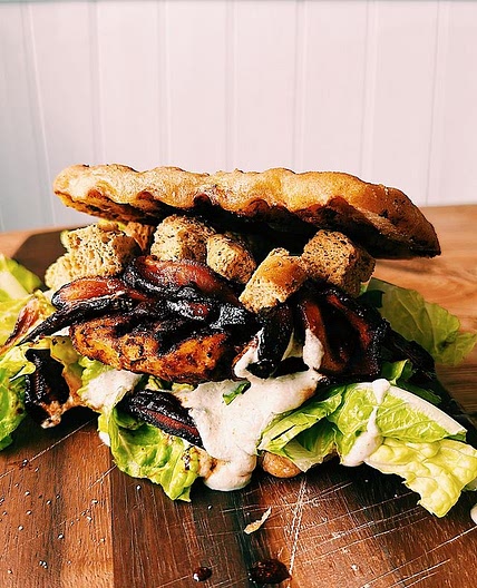 TOFU “CHICKEN” CEASAR SANDWICH 🥪
