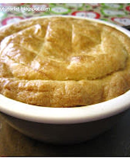 Baked Tapioca Pudding With Pineapple Bun Crust