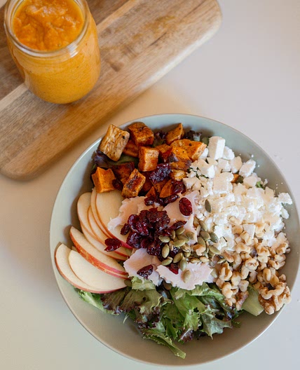 Fall Harvest Salad & Pumpkin Dressing