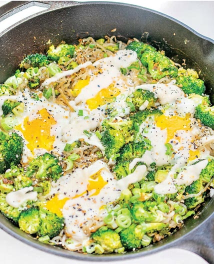 Broccoli Noodle Egg Skillet