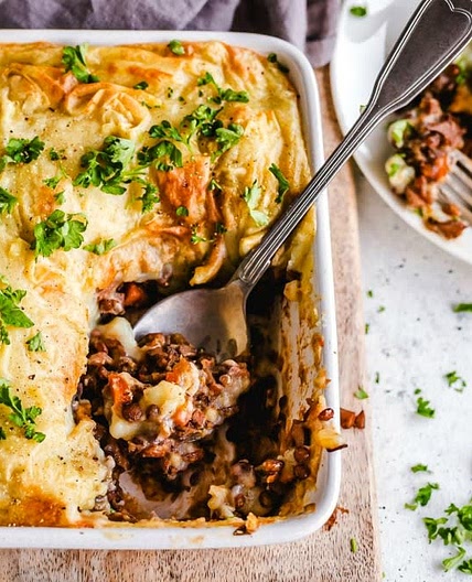 Lentil Shepherd's Pie with Puy Lentils and Mushrooms