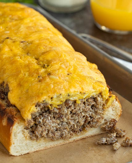 Sausage Stuffed French Bread Boats