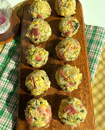 BACON EGG RICE BALLS