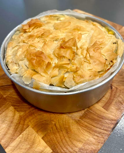 126. Curried Cauliflower and Cheddar Filo Pie
