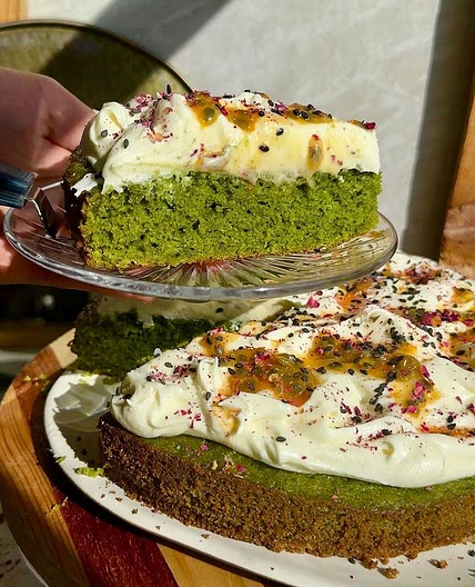 Matcha orange blossom cake 