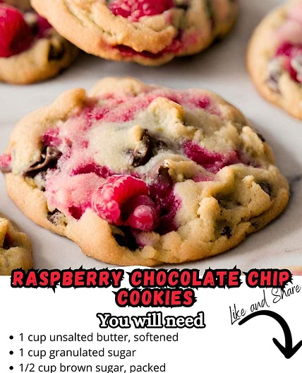 Raspberry chocolate chip cookies