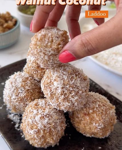 Coconut Walnut Laddoo🥮