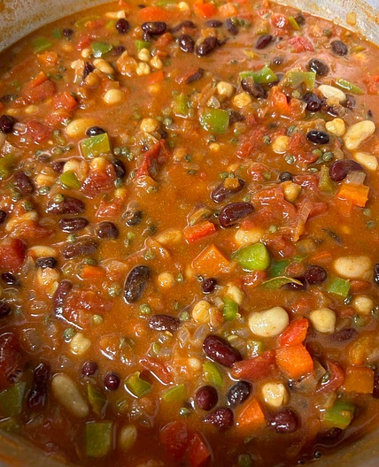 Lentil and bean chilli