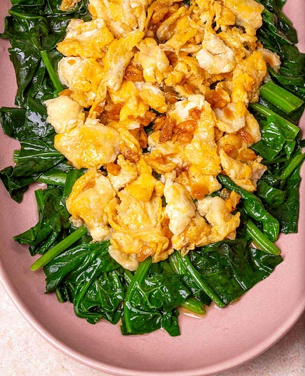 Spinach and Eggs - Chinese Style