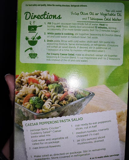 Caesar pepperoni pasta salad