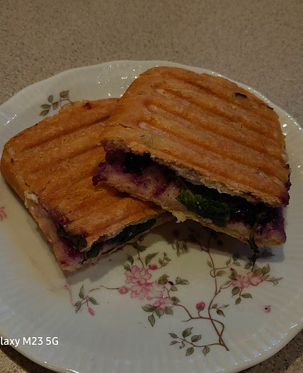 Blueberry basil goat cheese panini