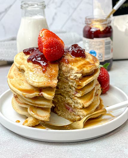 Almond Milk Strawberry Pancakes