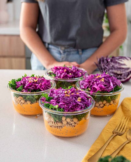 Romesco Pasta Salad Meal Prep