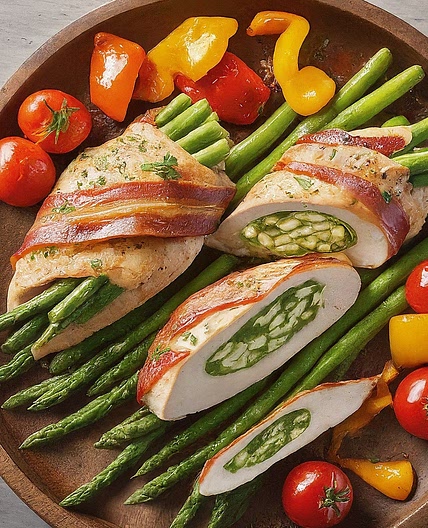 Asparagus and Bacon Stuffed Chicken Breast:  A Flavorful Fusion