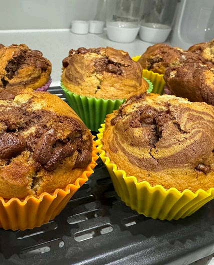 Marbled Chocolate Chip Muffins