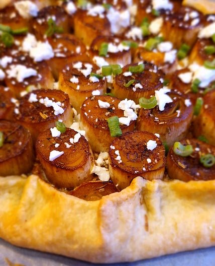 Tarte aux poireaux caramélisés