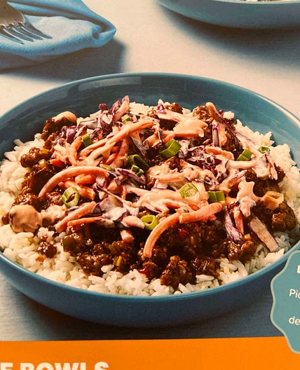 Sesame pork rice bowls