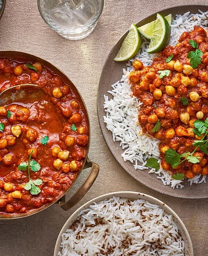 Chana masala curry with rice recipe