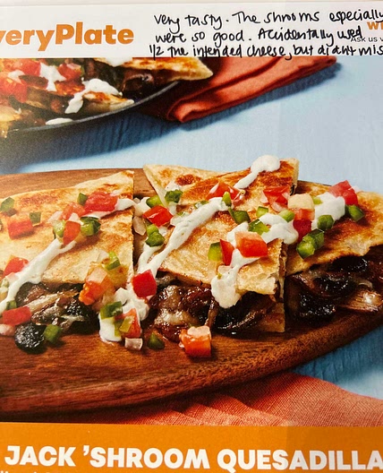 Pepper jack shroom quesadillas