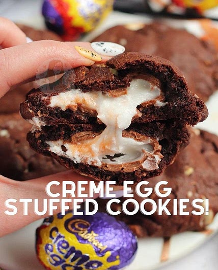 Creme Egg Stuffed Cookies