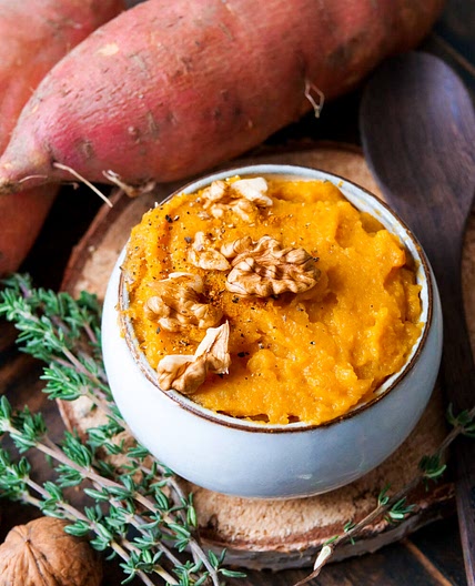 Vegetarischer Süßkartoffelbrei