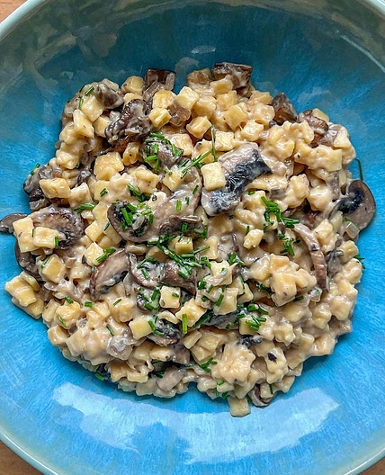 RISOTTO CRÉMEUX DE CROZETS AUX CHAMPIGNONS & PARMESAN 🍄 🧀