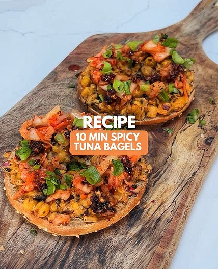 10 MIN VEGAN LUNCH - SPICY ‘TUNA’ BAGEL 🥯