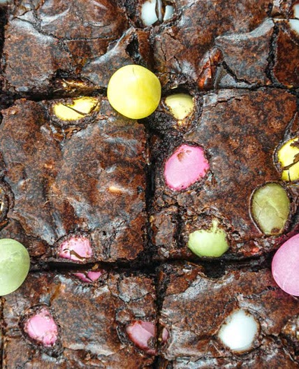 Fudgy Mini Egg Brownies